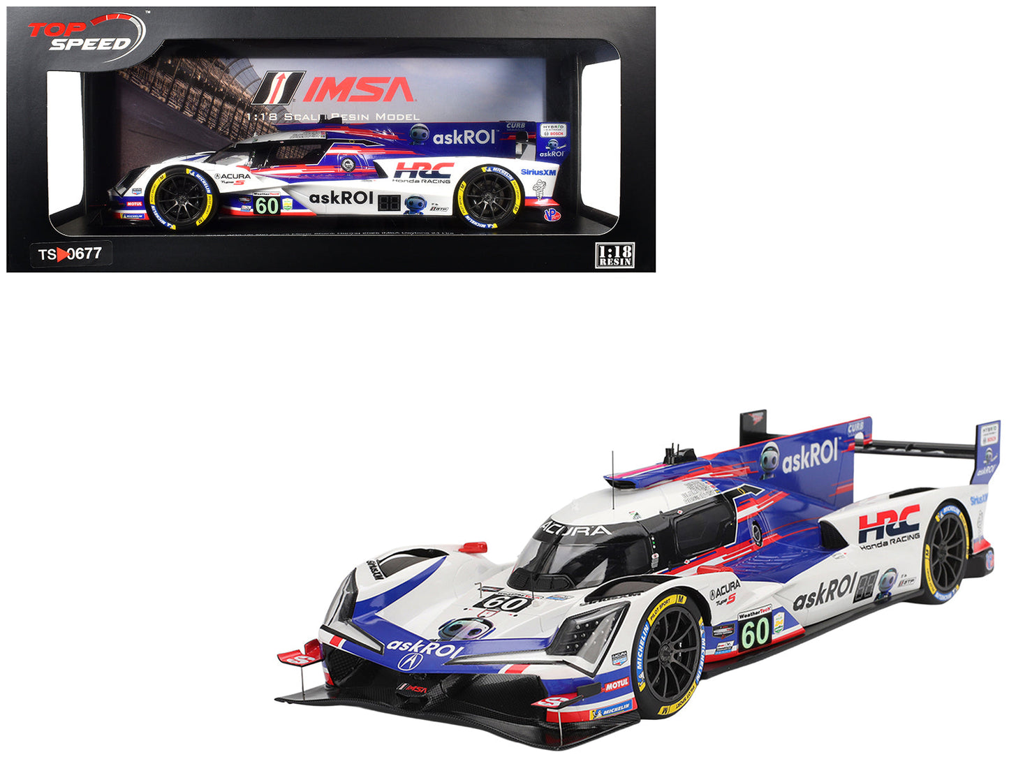Acura ARX-06 GTP #60 Tom Blomqvist - Colin Braun - Scott Dixon - Felix Rosenqvist "Acura Meyer Shank Racing with Curb-Agajanian" 2nd Place IMSA "24 Hours of Daytona" (2025) 1/18 Model Car