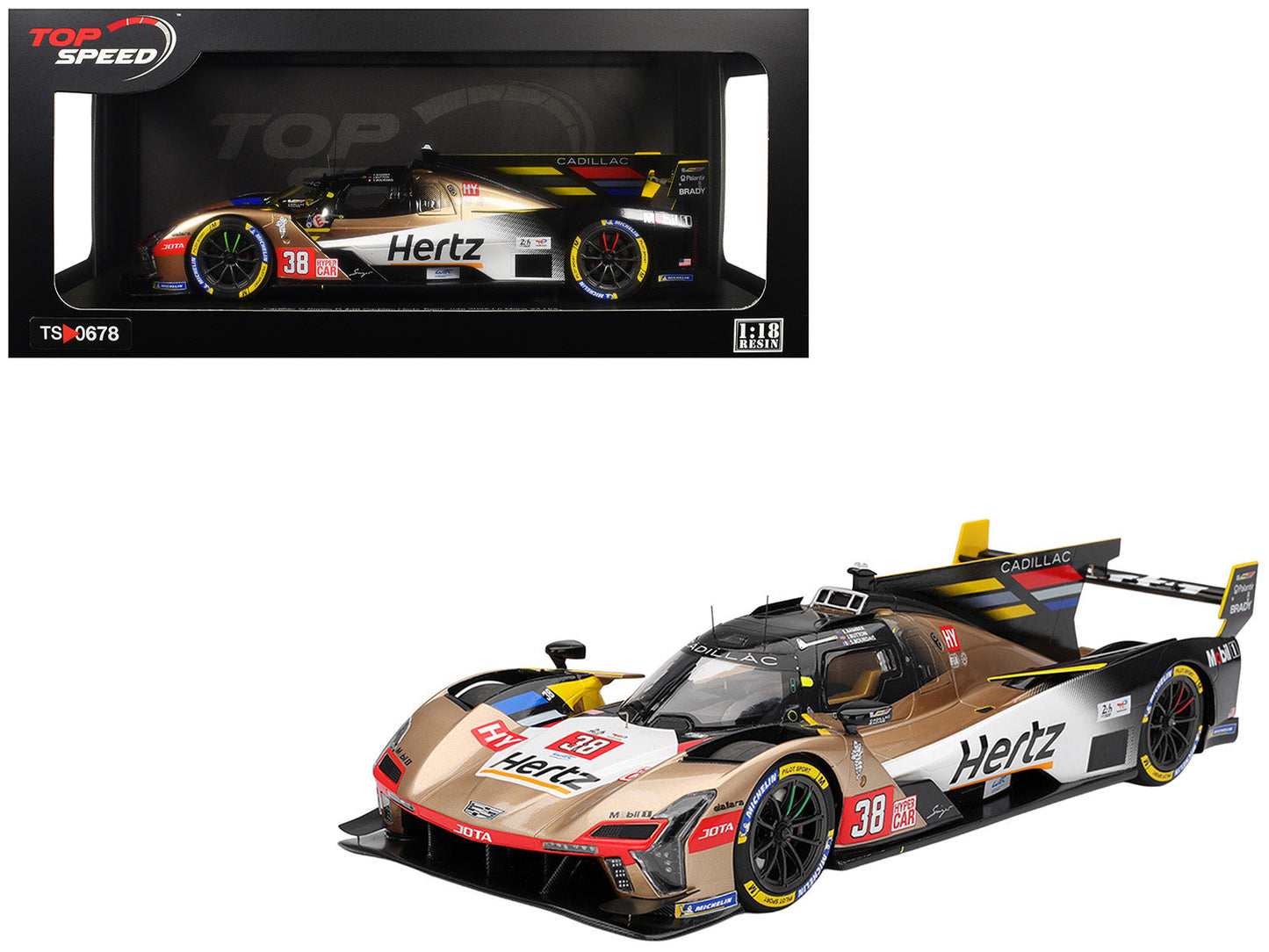Cadillac V-Series.R #38 Earl Bamber - Sebastien Bourdais - Jenson Button "Cadillac Hertz Team Jota" FIA WEC "24 Hours of Le Mans" (2025) 1/18 Model Car