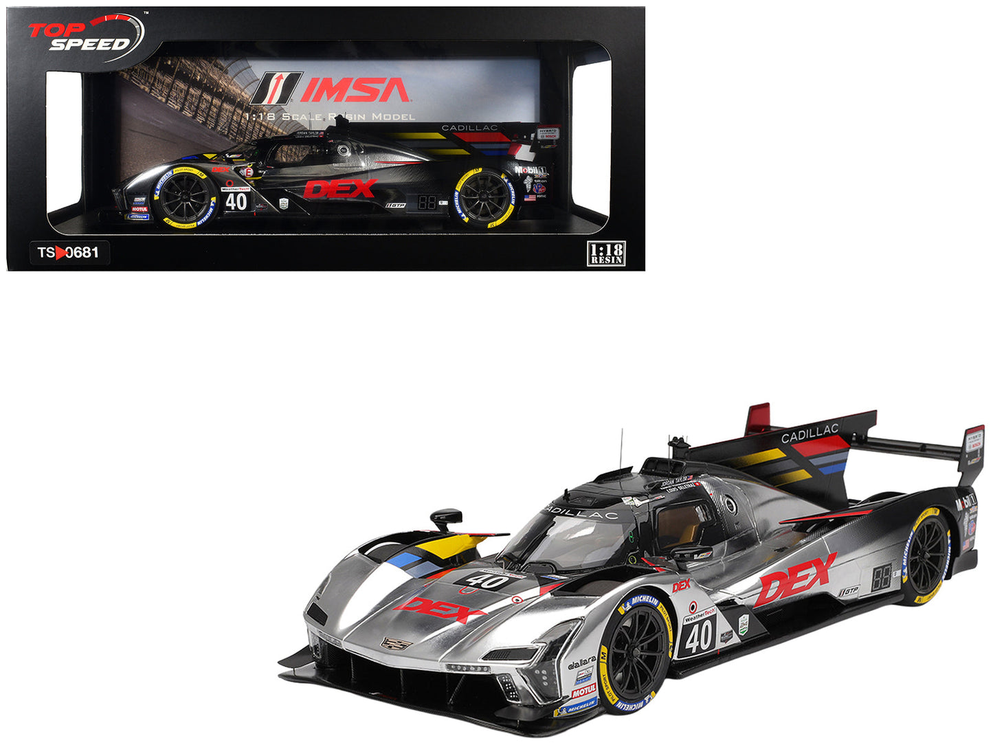 Cadillac V-Series.R #40 Louis Deletraz - Kamui Kobayashi - Jordan Taylor "Cadillac Wayne Taylor Racing" IMSA "24 Hours of Daytona" (2025) 1/18 Model Car