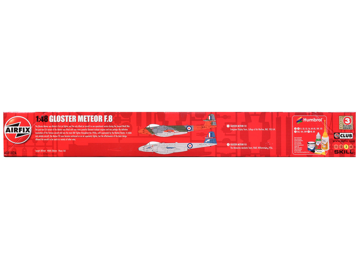 Level 3 Model Kit Gloster Meteor F.8 Aircraft with 2 Scheme Options 1/48 Plastic Model Kit