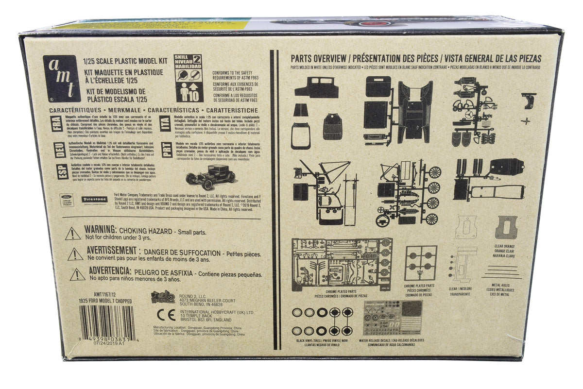 Skill 2 Model Kit 1925 Ford Model T "Chopped" Set of 2 pieces 1/25 Scale Model