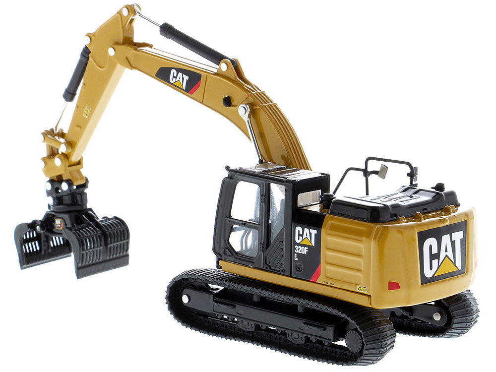 CAT Caterpillar 320F L Hydraulic Tracked Excavator with 5 Work Tools "Play & Collect!" 1/64 Diecast Model