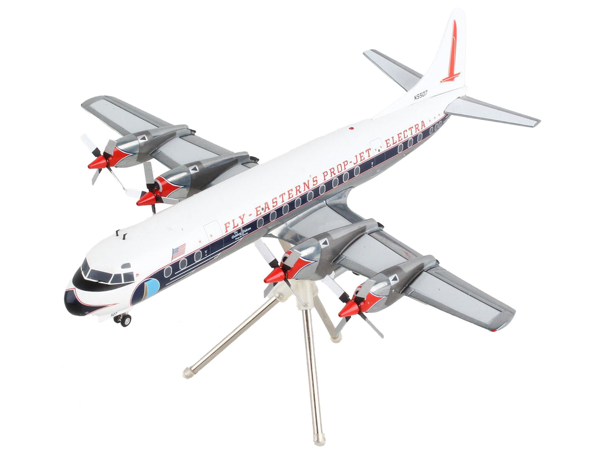Lockheed L-188 Electra Commercial Aircraft "Eastern Air Lines" White with Blue Stripes "Gemini 200" Series 1/200 Diecast Model Airplane