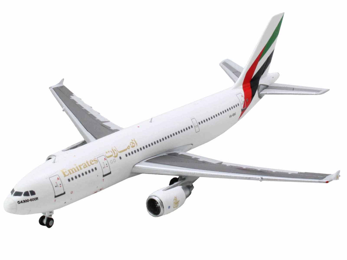 Airbus A300-600R Commercial Aircraft "Emirates Airlines" (A6-EKC) White with Striped Tail 1/400 Diecast Model Airplane
