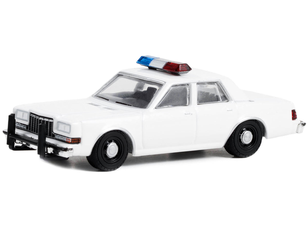1980-1989 Dodge Diplomat Police Unmarked White with Light Bar "Hot Pursuit" "Hobby Exclusive" Series 1/64 Diecast Model Car