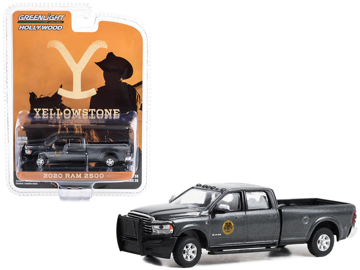 2020 Ram 2500 Pickup Truck Dark Gray Metallic "Montana Livestock Association" "Yellowstone" (2018-Current) TV Series "Hollywood Series" Release 39 1/64 Diecast Model Car
