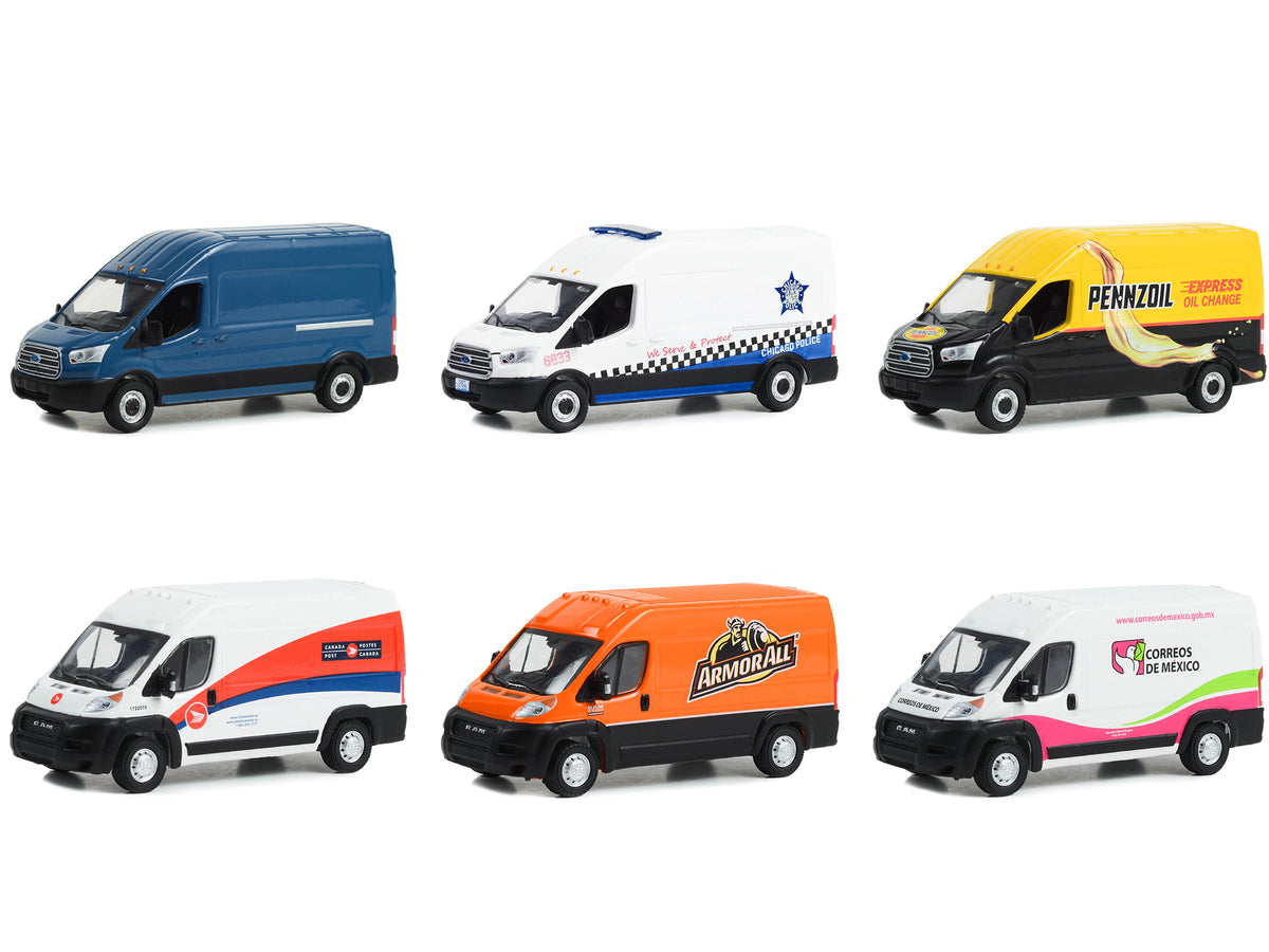"Route Runners" Set of 6 Vans Series 5 1/64 Diecast Model Cars