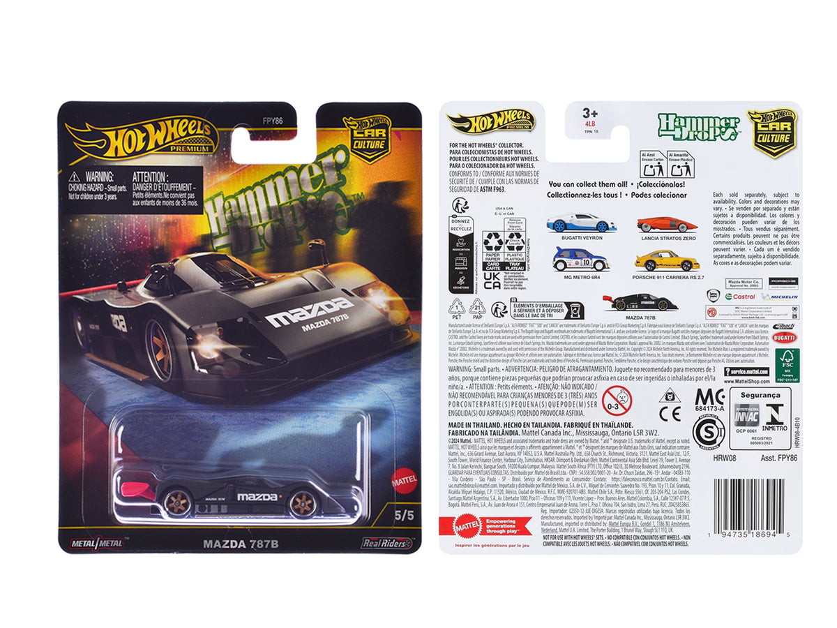 Mazda 787B Prototype Race Car Black "Hammer Drop" Series Diecast Model Car