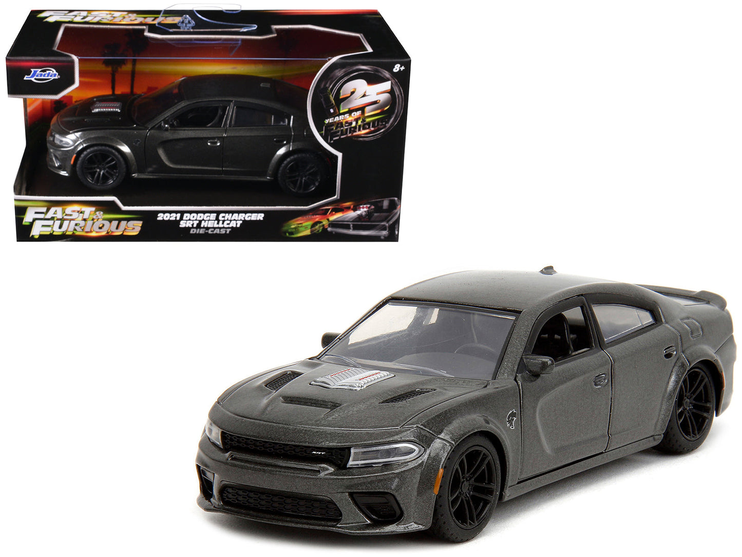 2021 Dodge Charger SRT Hellcat Gray Metallic "Fast X" (2023) Movie "Fast & Furious" Series 1/32 Diecast Model Car