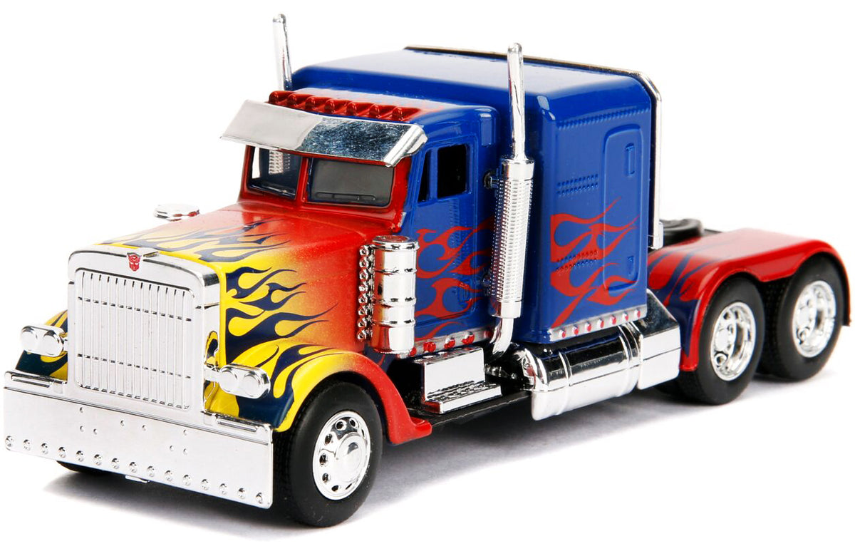 Optimus Prime Truck with Robot on Chassis from "Transformers" Movie "Hollywood Rides" Series 1/32 Diecast Model