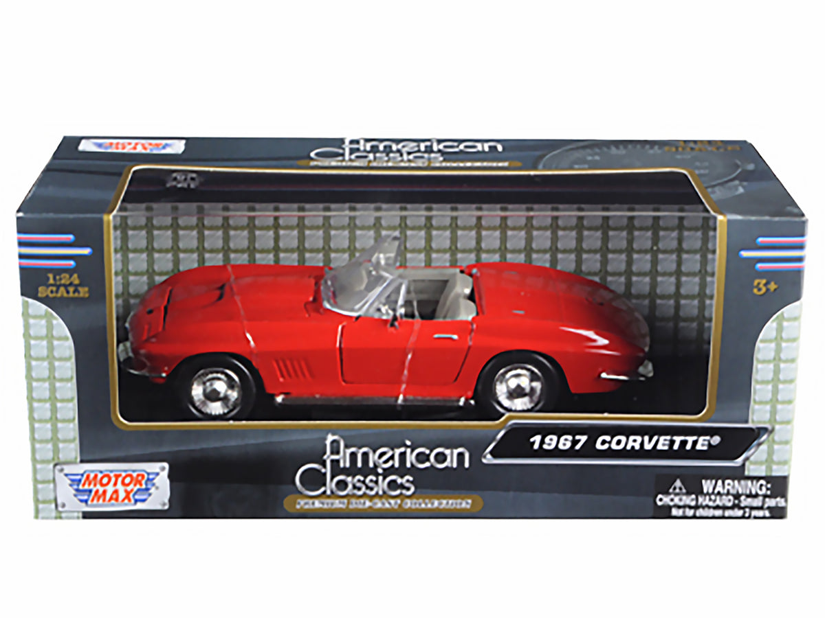 1967 Chevrolet Corvette Convertible Red 1/24 Diecast Model Car