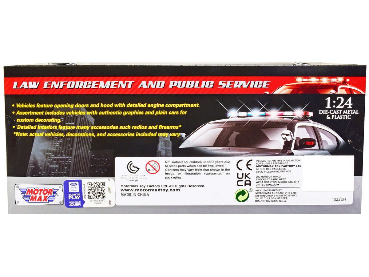 2015 Ford Interceptor Police Utility "California Highway Patrol" (CHP) Black and White 1/24 Diecast Model Car