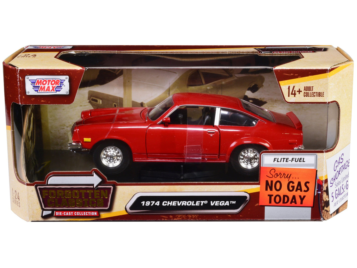 1974 Chevrolet Vega Red "Forgotten Classics" Series 1/24 Diecast Model Car