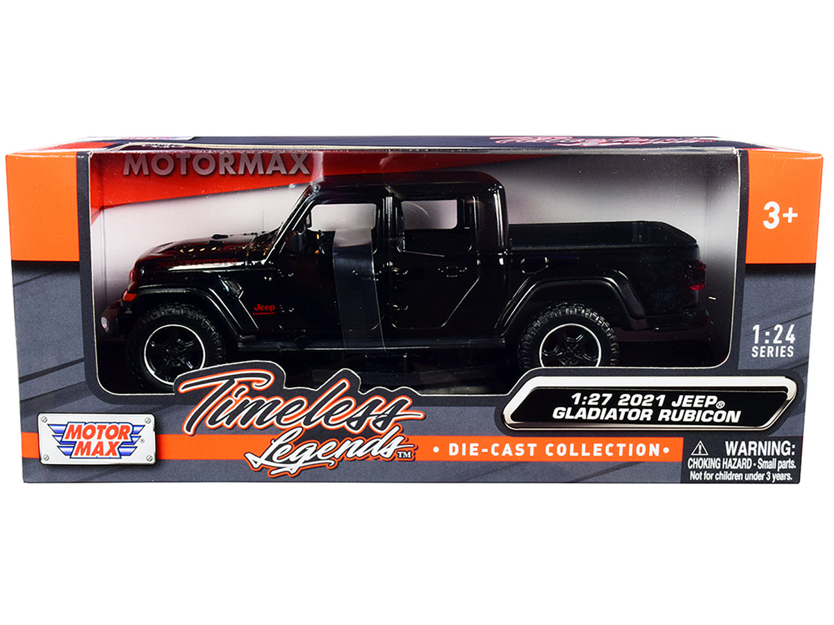 2021 Jeep Gladiator Rubicon (Closed Top) Pickup Truck Black 1/24-1/27 Diecast Model Car