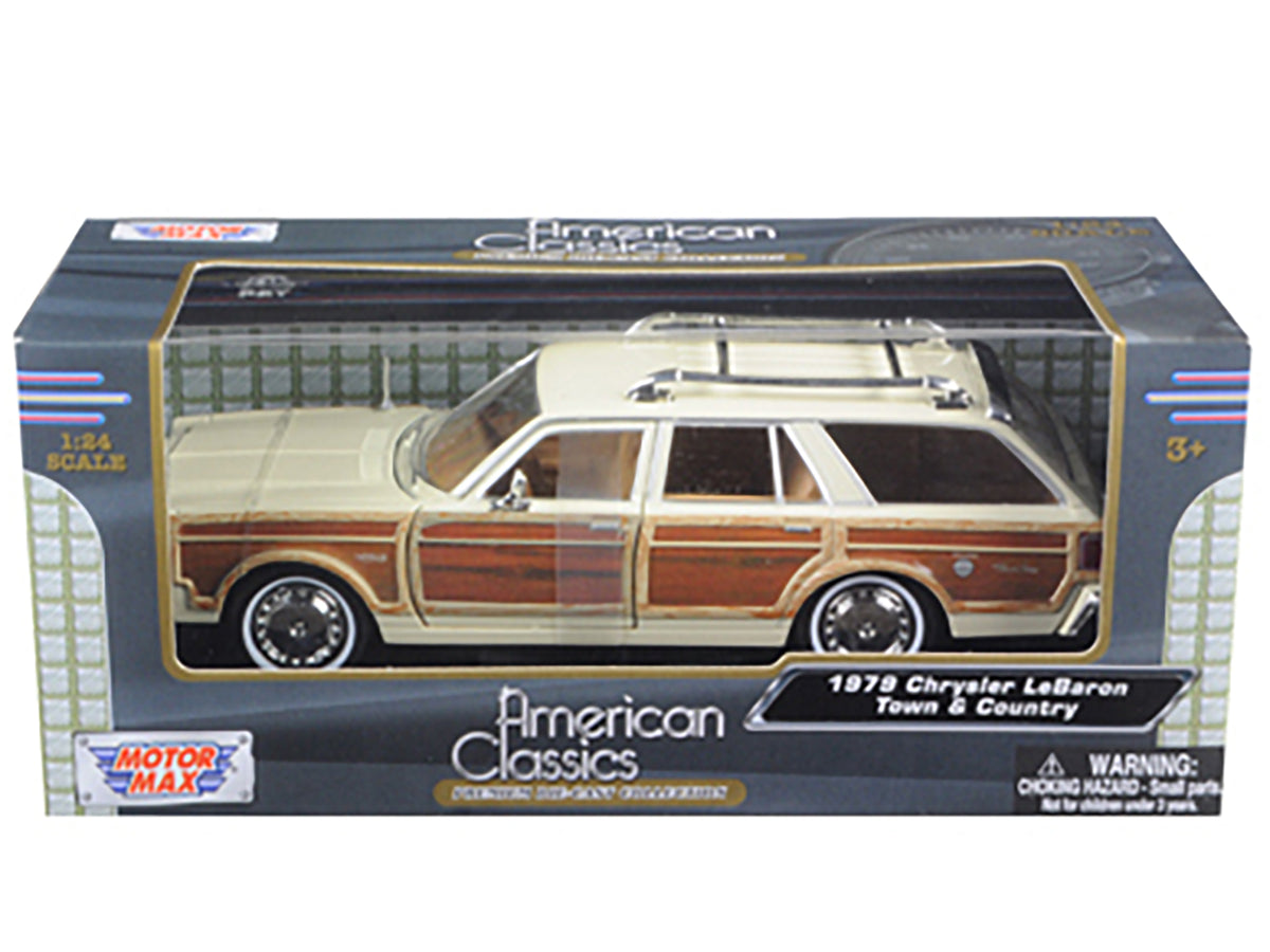 1979 Chrysler Lebaron Town & Country Cream 1/24 Diecast Model Car