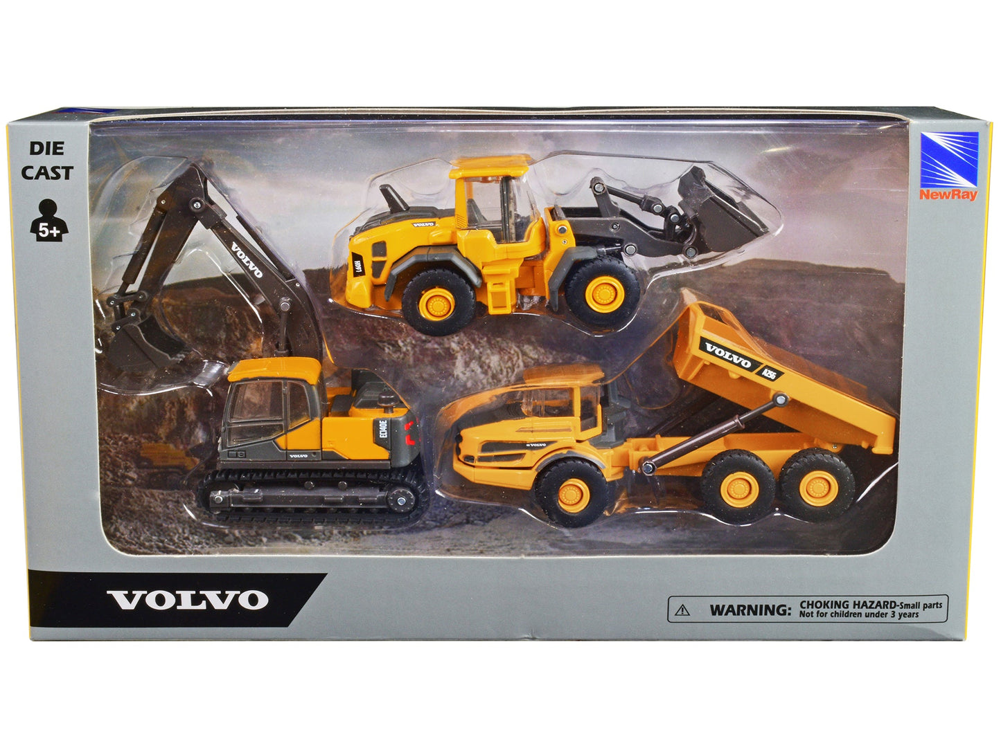 "Volvo Construction Vehicles" Set of 3 pieces Diecast Models