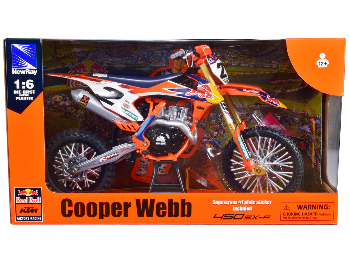 KTM 450 SX-F #2 Cooper Webb "Red Bull KTM Factory Racing" SuperCross 1/6 Diecast Model