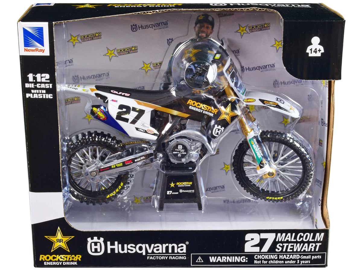 Husqvarna FC450 Motorcycle #27 Malcolm Stewart "Rockstar Energy Drink" 1/12 Diecast Model