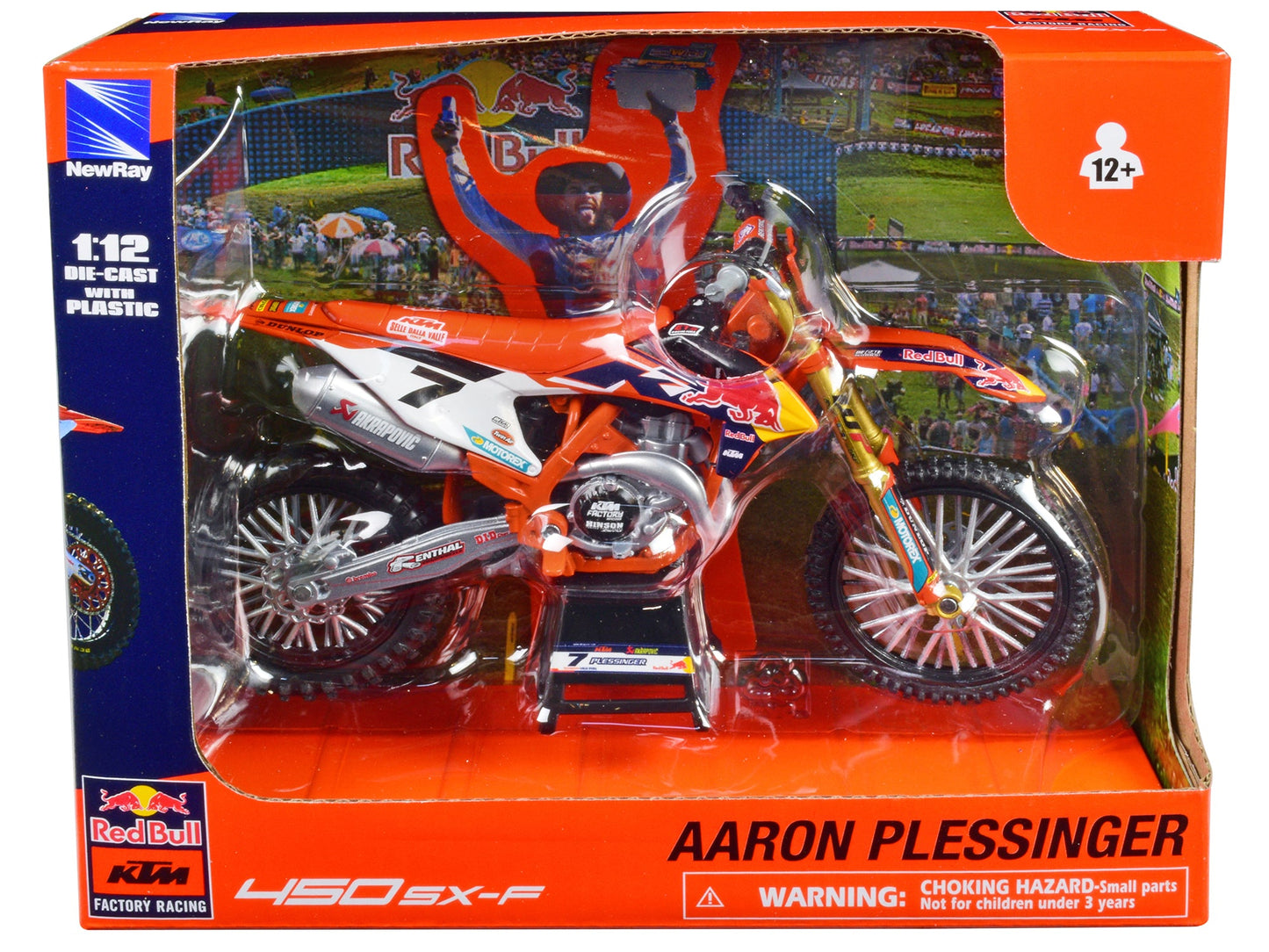 KTM 450 SX-F Motorcycle #7 Aaron Plessinger "Red Bull KTM Factory Racing" 1/12 Diecast Model