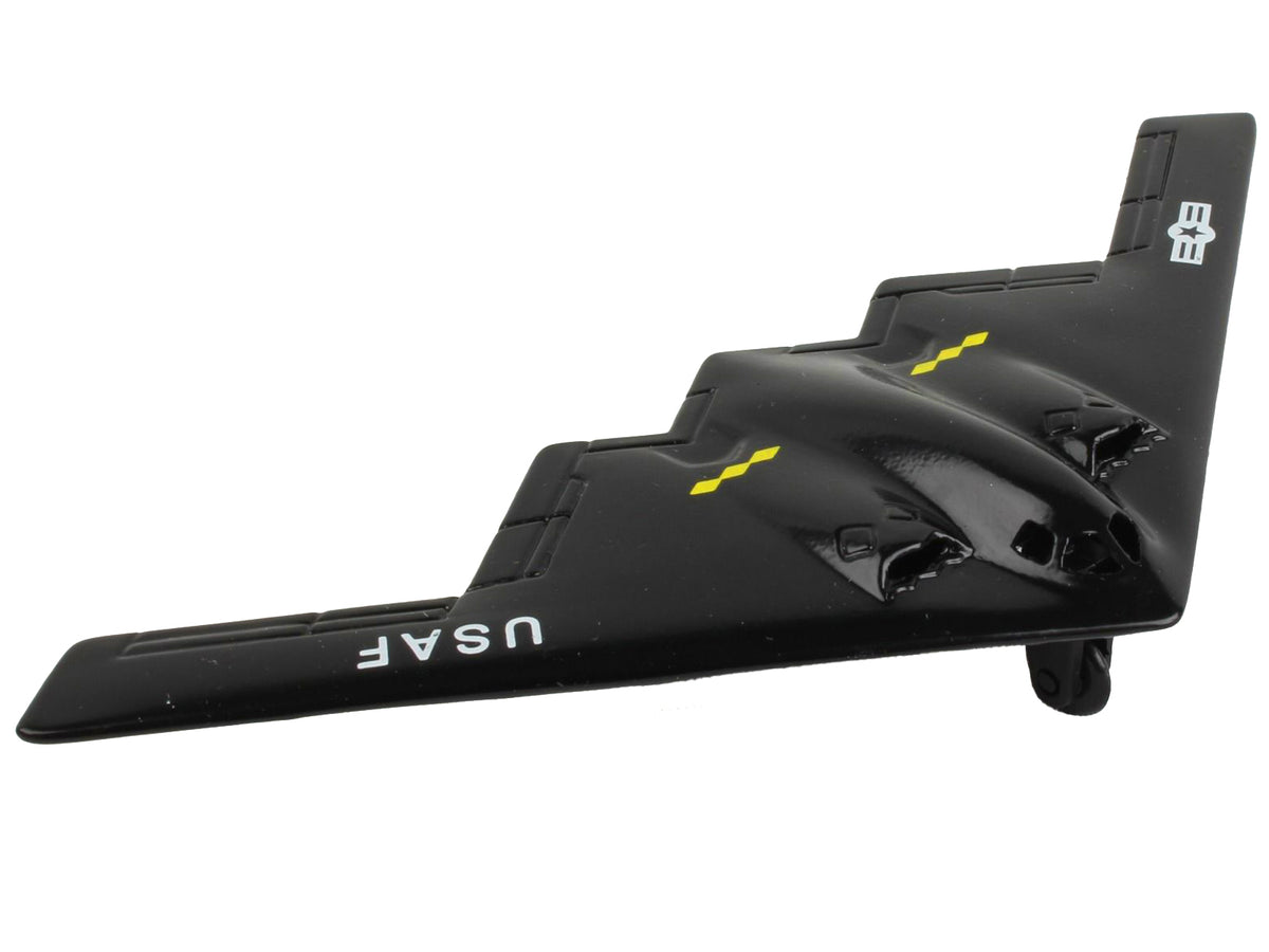 Northrop Grumman B-2 Spirit Stealth Aircraft Black "United States Air Force" with Runway Section Diecast Model Airplane
