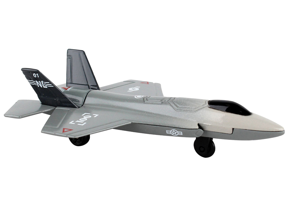 Lockheed Martin F-35 Lightning II Aircraft Gray "Joint Strike Fighter" with Runway Section Diecast Model Airplane