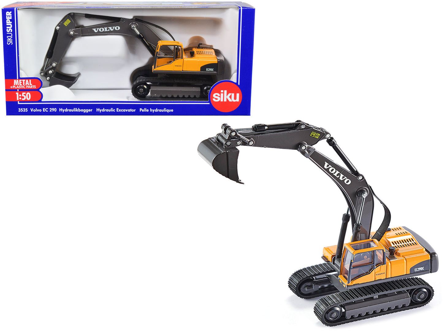 Volvo EC290 Hydraulic Excavator Yellow 1/50 Diecast Model