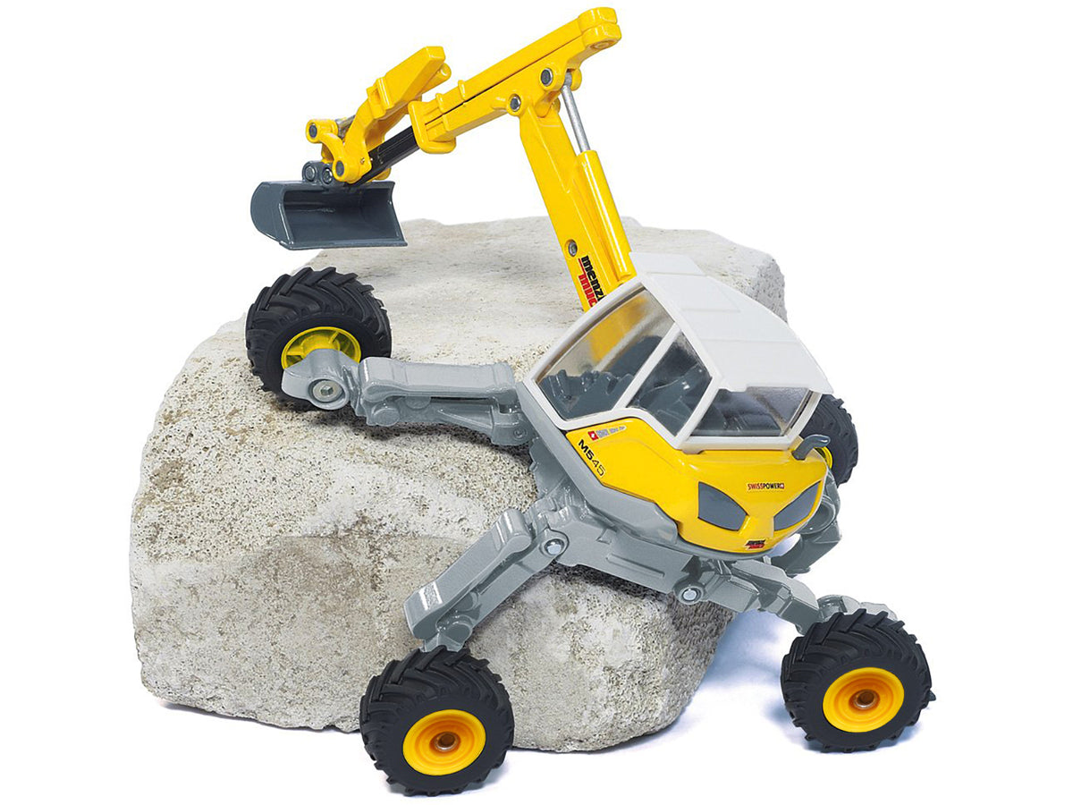 Menzi Muck M545 Walking Excavator Yellow with White Top 1/50 Diecast Model