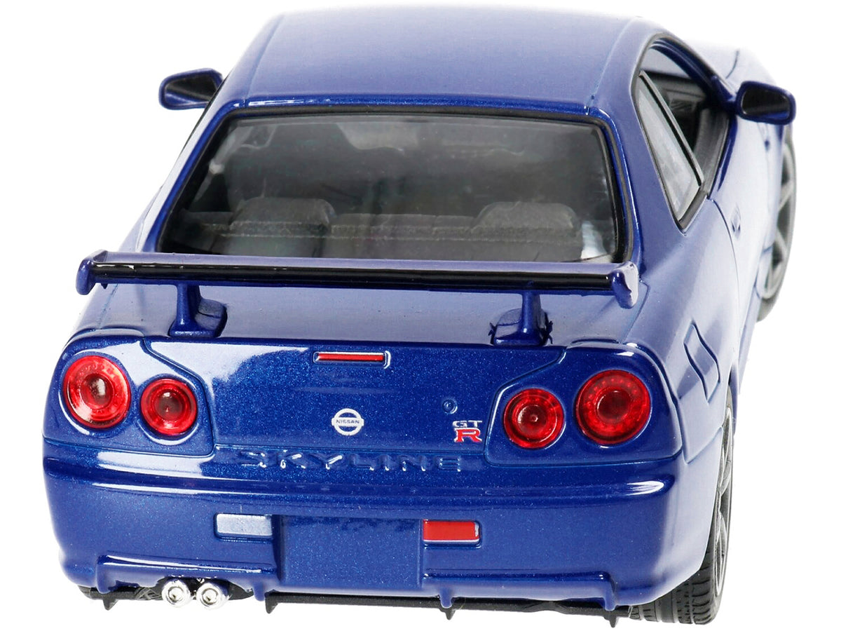 Nissan Skyline GT-R (R34) RHD (Right Hand Drive) Blue Metallic "NEX Models" 1/24 Diecast Model Car