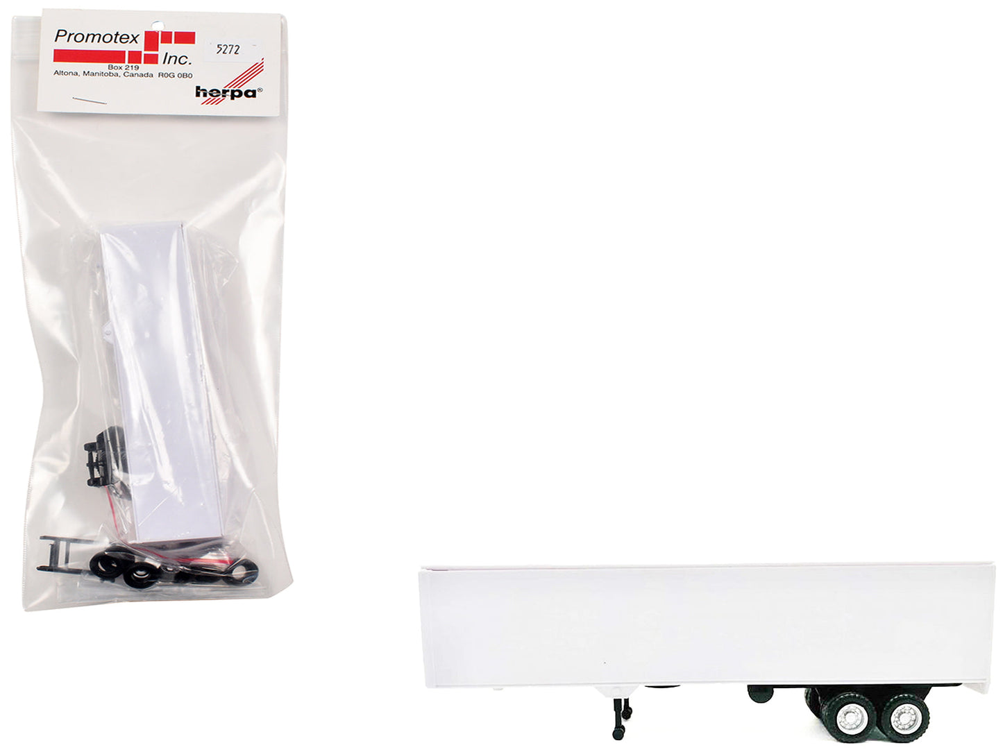 40ft Dry Van Trailer White 1/87 (HO) Plastic Model