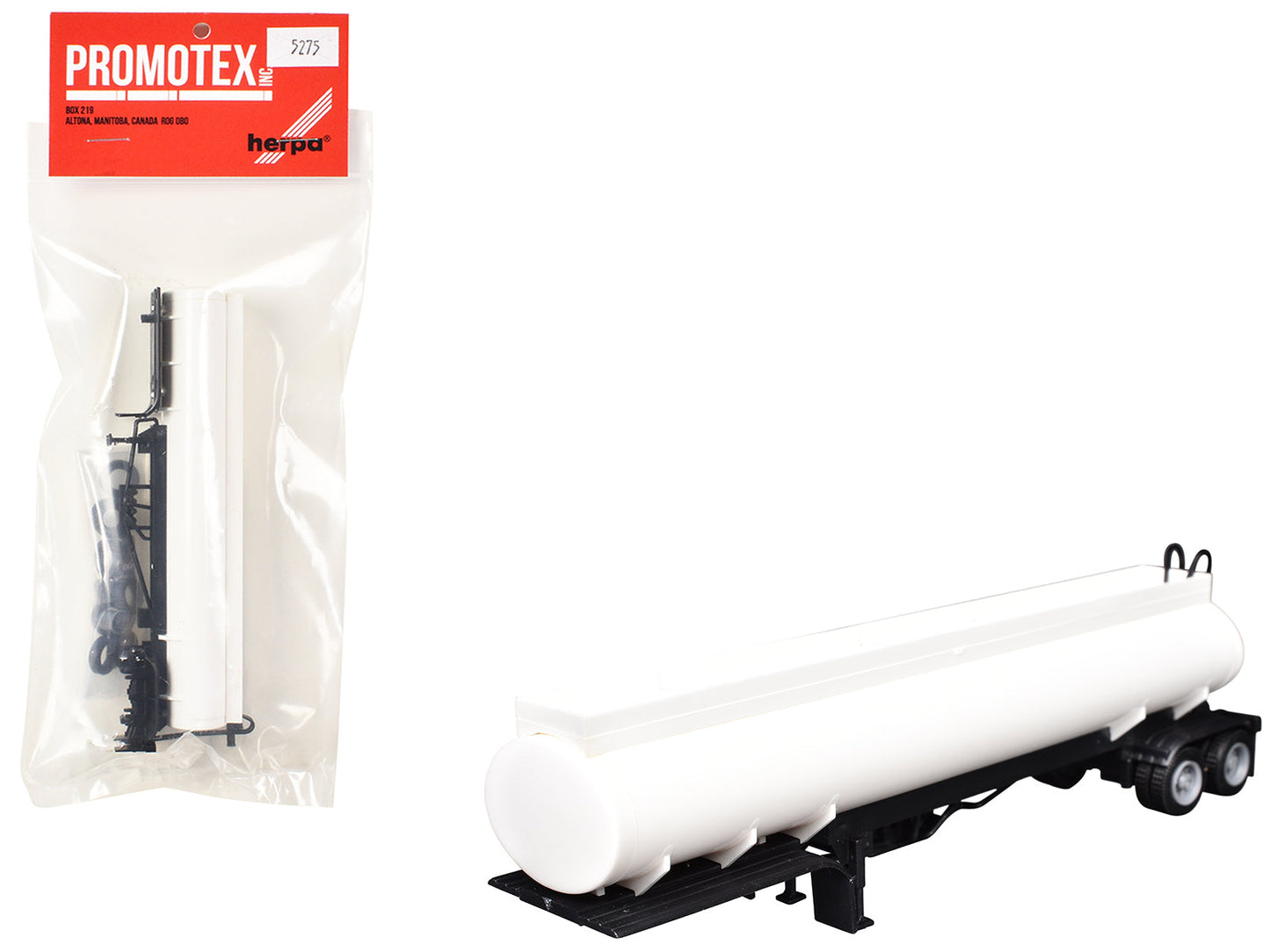 Elliptical Tanker Trailer White 1/87 (HO) Plastic Model
