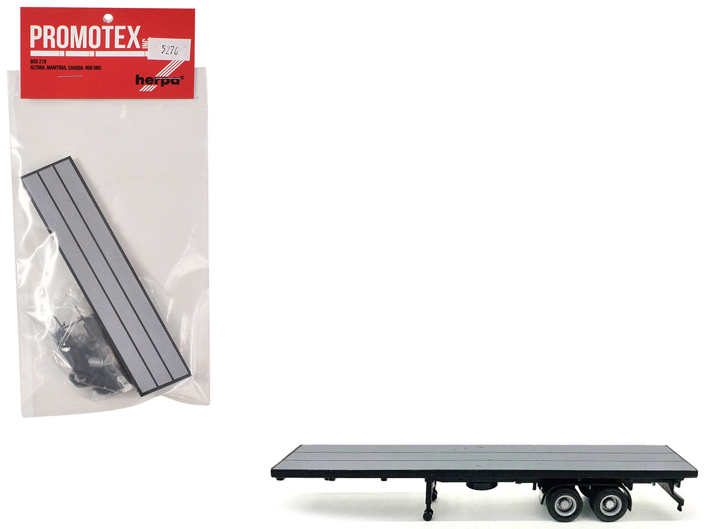 40ft Flatbed Trailer Gray Top 1/87 (HO) Plastic Model