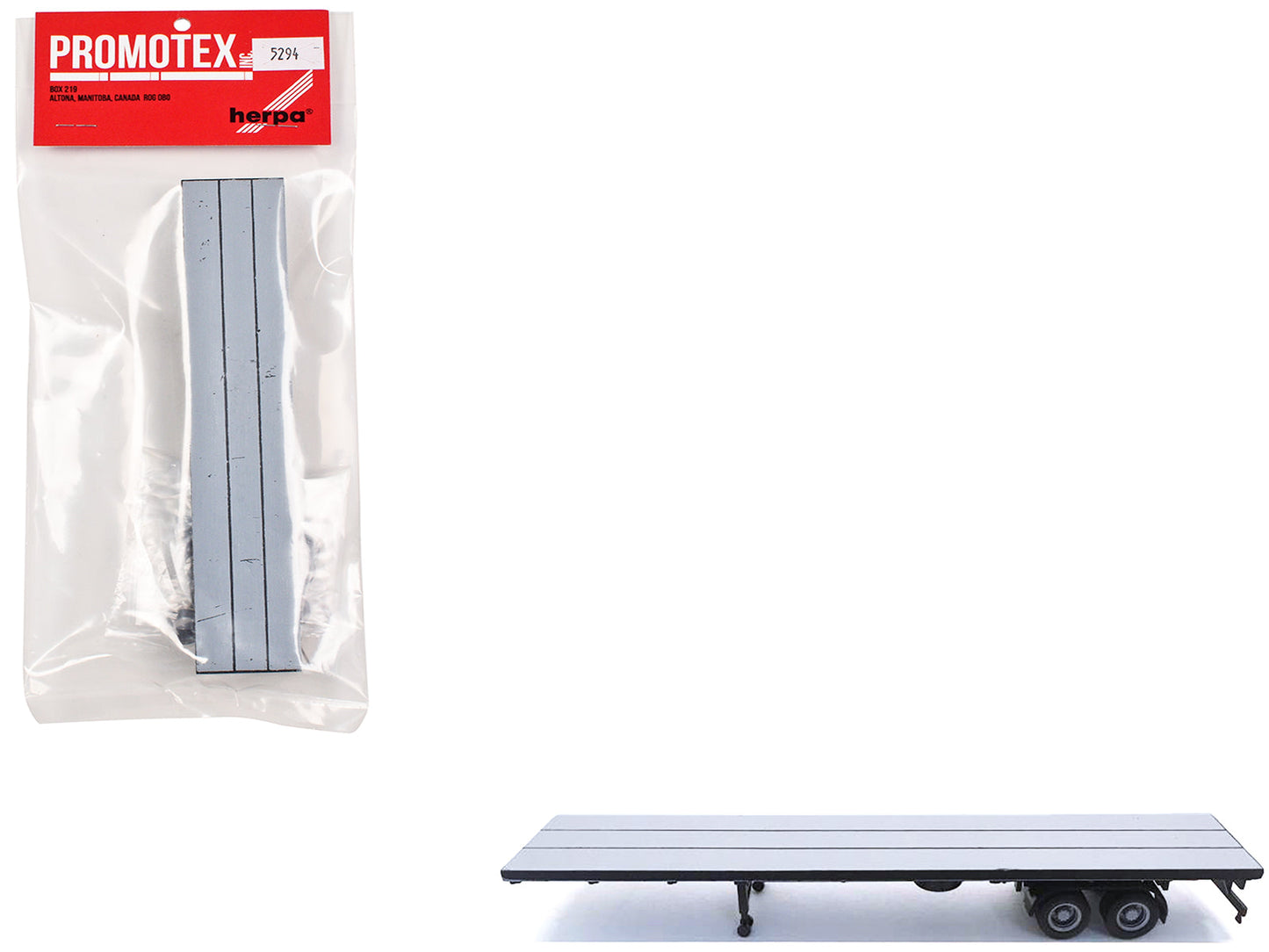 48ft Flatbed Trailer Gray Top 1/87 (HO) Plastic Model