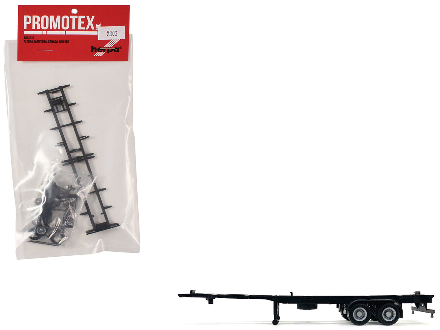 Container Chassis for 2-Axle 40ft Trailer 1/87 (HO) Plastic Model