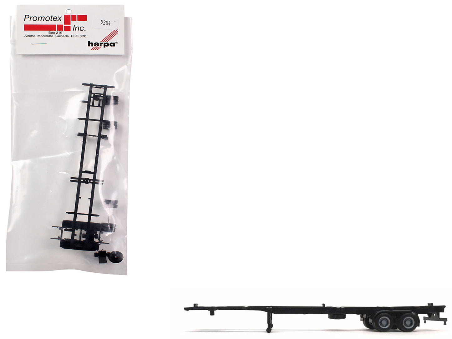 Container Chassis for 2-Axle 48ft Trailer 1/87 (HO) Plastic Model