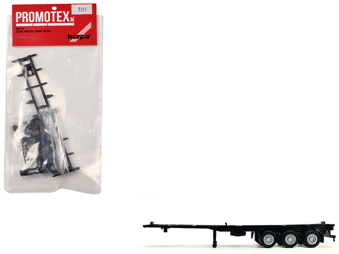 Container Chassis for 3-Axle 40ft Trailer 1/87 (HO) Plastic Model