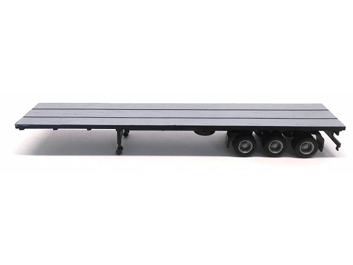 48ft 3-Axle Flatbed Trailer Gray Top 1/87 (HO) Plastic Model