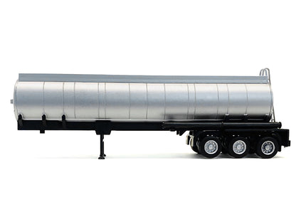 3-Axle Chemical Tanker Trailer Silver 1/87 (HO) Plastic Model