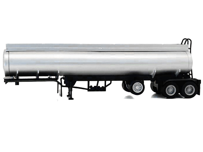 Tag-Axle Elliptical Tanker Trailer Silver 1/87 (HO) Plastic Model