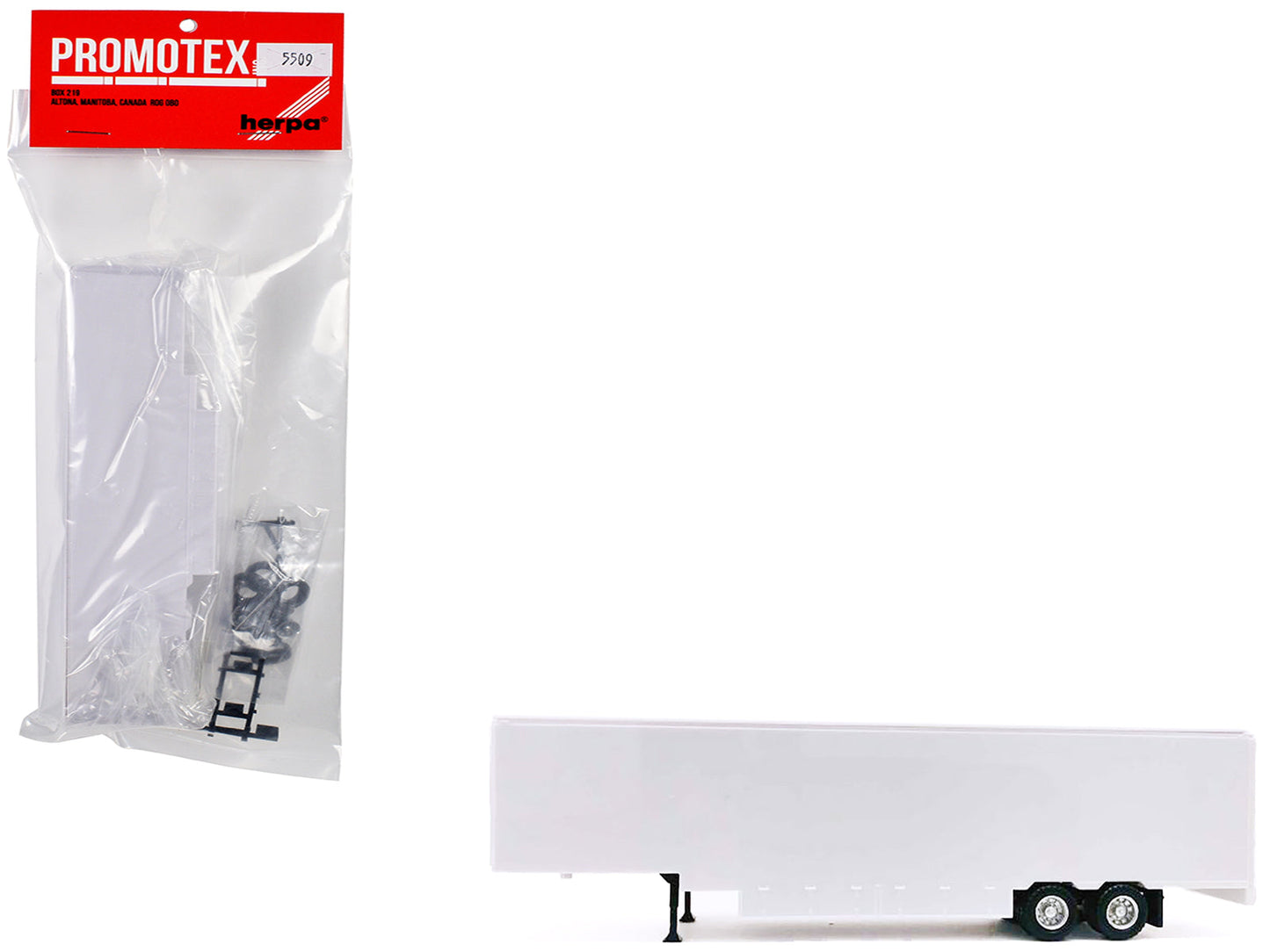 48ft Moving Van Trailer Light Gray 1/87 (HO) Plastic Model