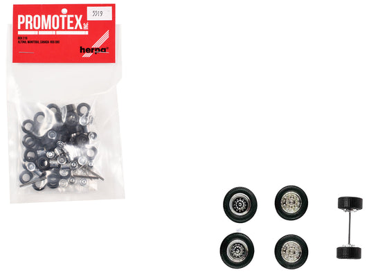 Super Singles with Fronts Sets of Wheels (10 Sets) 1/87 (HO) Plastic Model