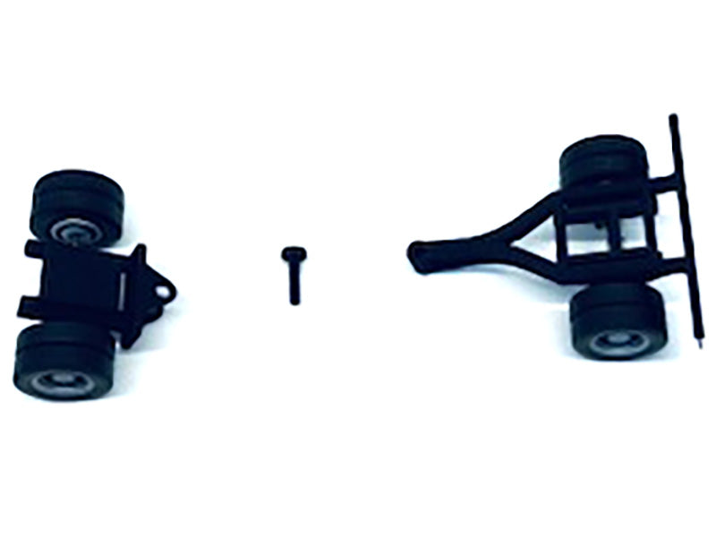 Lowboy Single Axle Booster with Integrated Rear Axle and Fenders (2 Sets) 1/87 (HO) Plastic Model