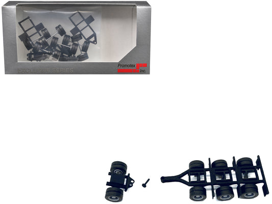 Lowboy Tri-Axle Booster with Integrated Rear Axle and Fenders (2 Sets) 1/87 (HO) Plastic Model