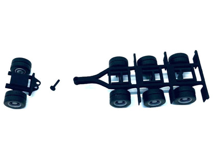 Lowboy Tri-Axle Booster with Integrated Rear Axle and Fenders (2 Sets) 1/87 (HO) Plastic Model