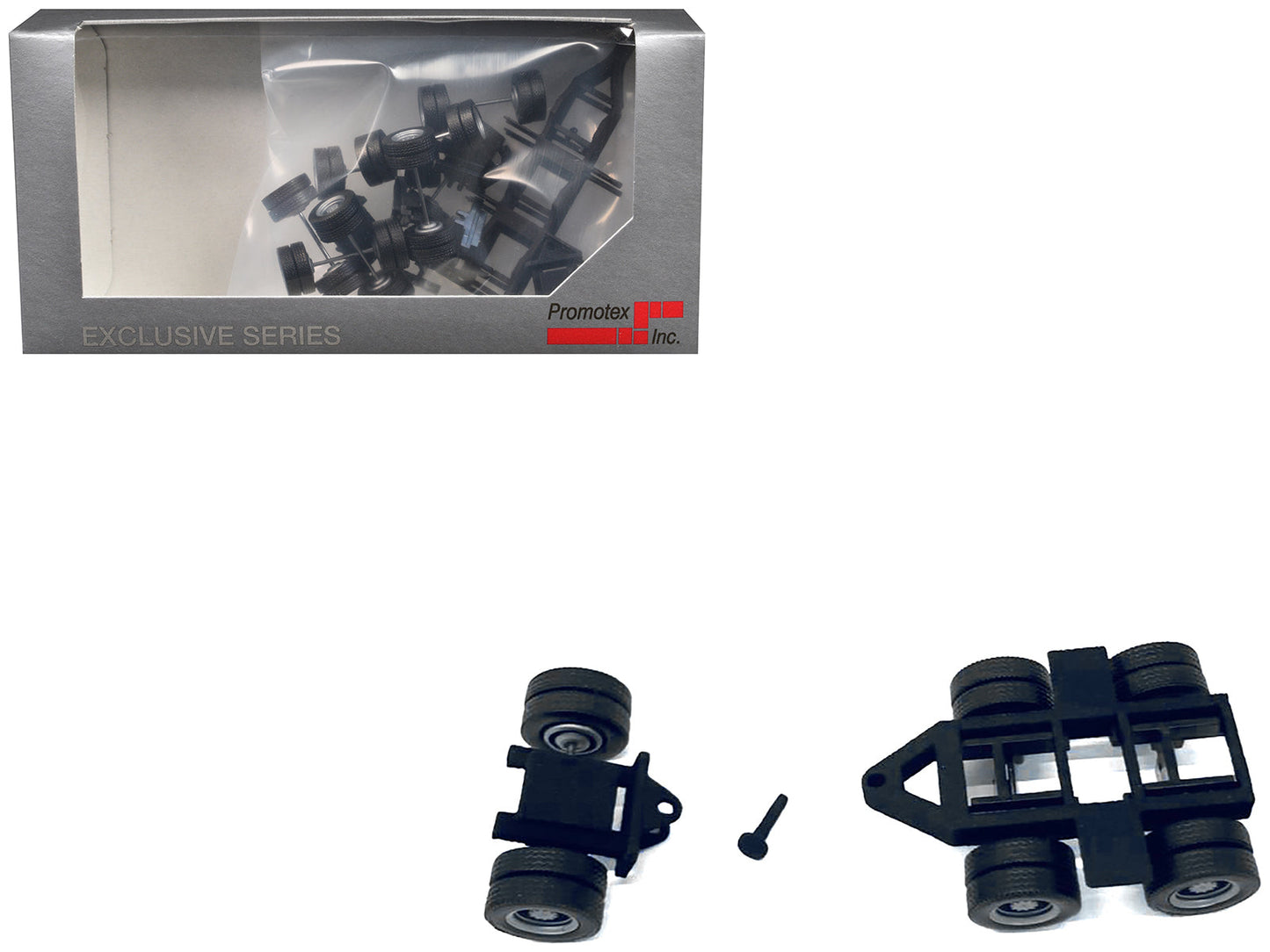 Lowboy Dual Axle Booster with Integrated Rear Axle (2 Sets) 1/87 (HO) Plastic Model