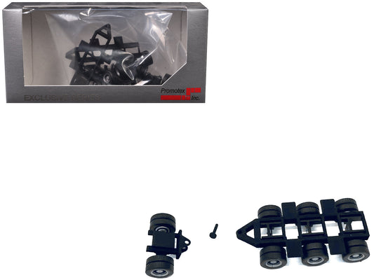 Lowboy Tri-Axle Booster with Integrated Rear Axle (2 Sets) 1/87 (HO) Plastic Model