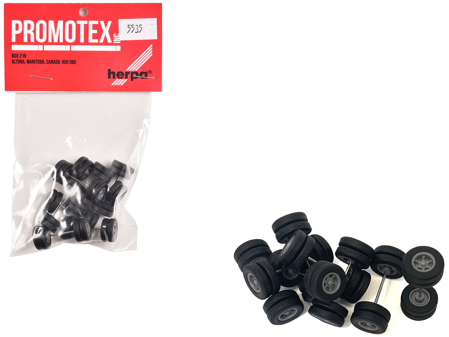 6-Spoke Rear Wheelset Set of 8 pieces 1/87 (HO) Plastic Model