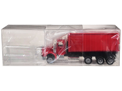 Peterbilt 367 Roll-Off Dump Truck Red with Red Box 1/87 (HO) Plastic Model Car