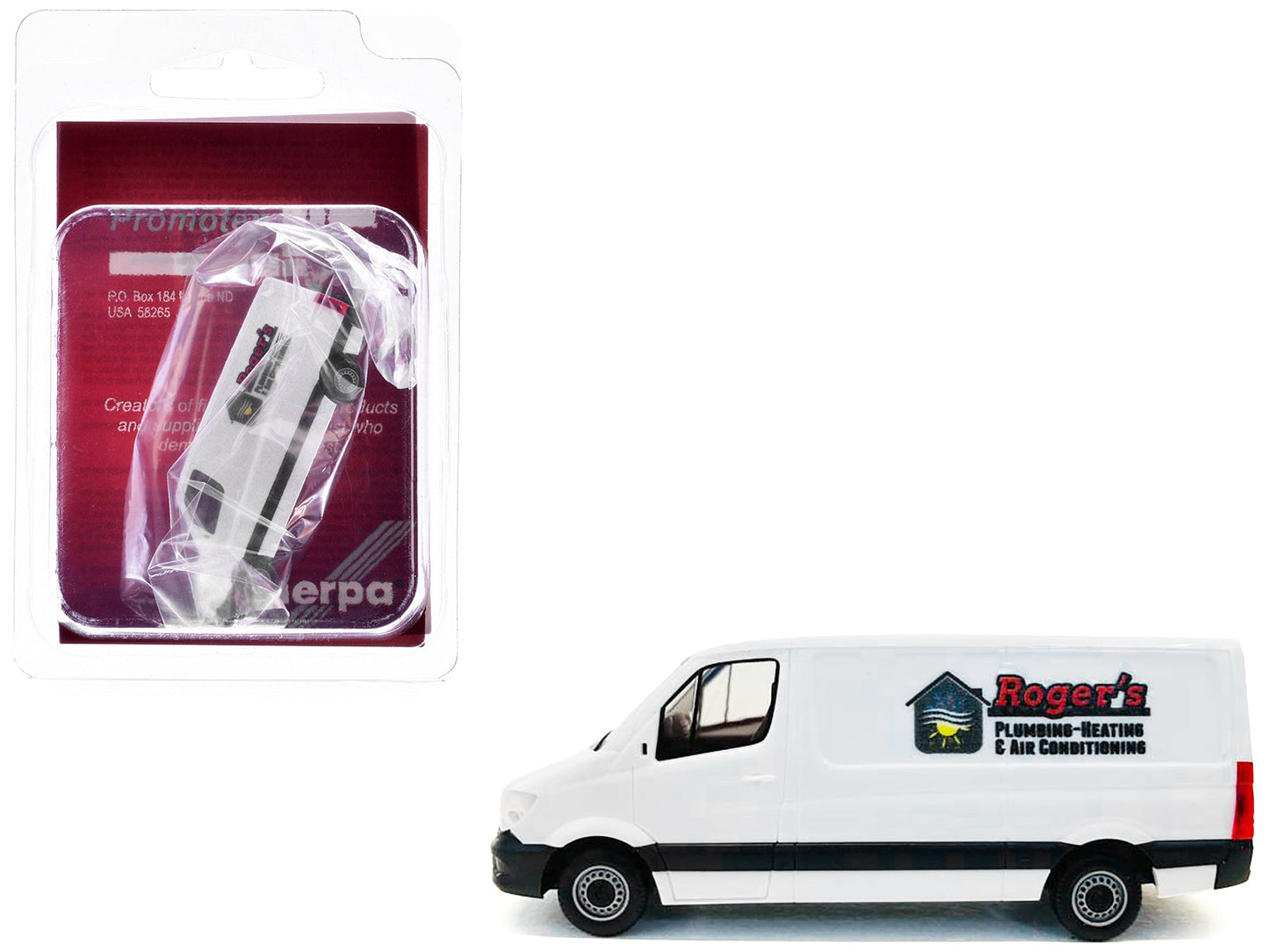 Mercedes-Benz Sprinter Van White "Roger's Plumbing-Heating & Air Conditioning" 1/87 (HO) Plastic Model Car