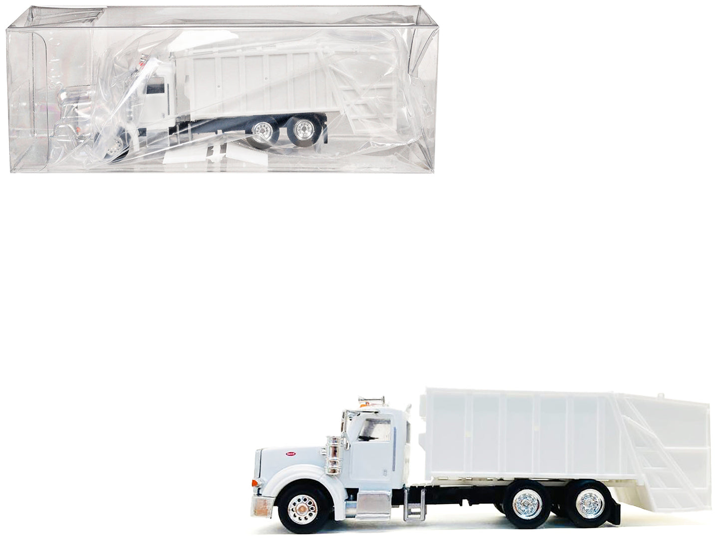Peterbilt 367 Garbage Truck White 1/87 (HO) Plastic Model Car