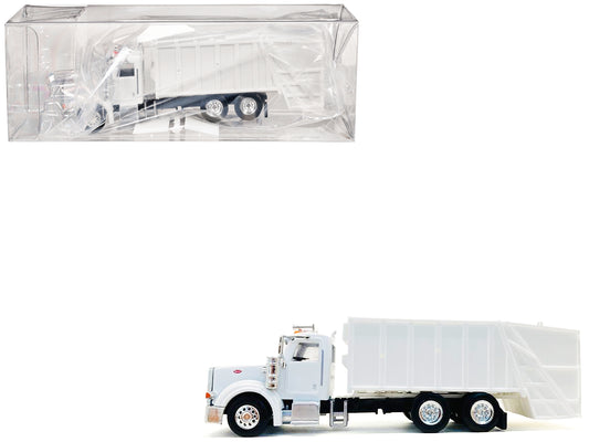 Peterbilt 367 Garbage Truck White 1/87 (HO) Plastic Model Car
